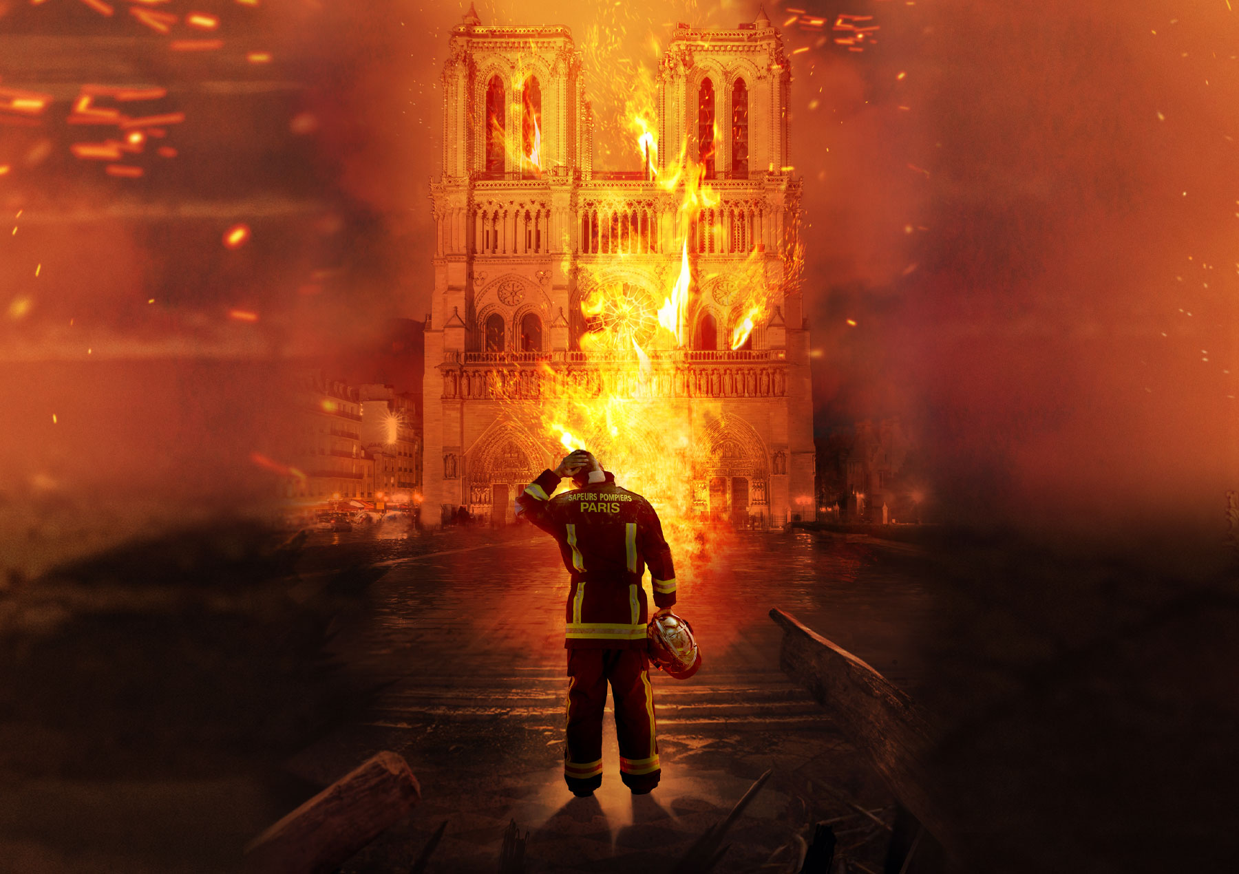 映画　ノートルダム 炎の大聖堂 背景画像