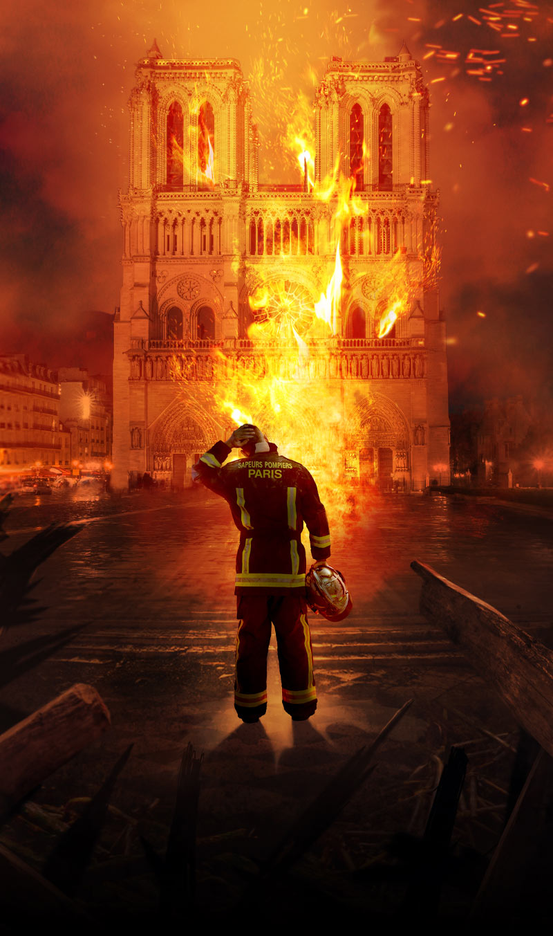 映画　ノートルダム 炎の大聖堂 背景画像